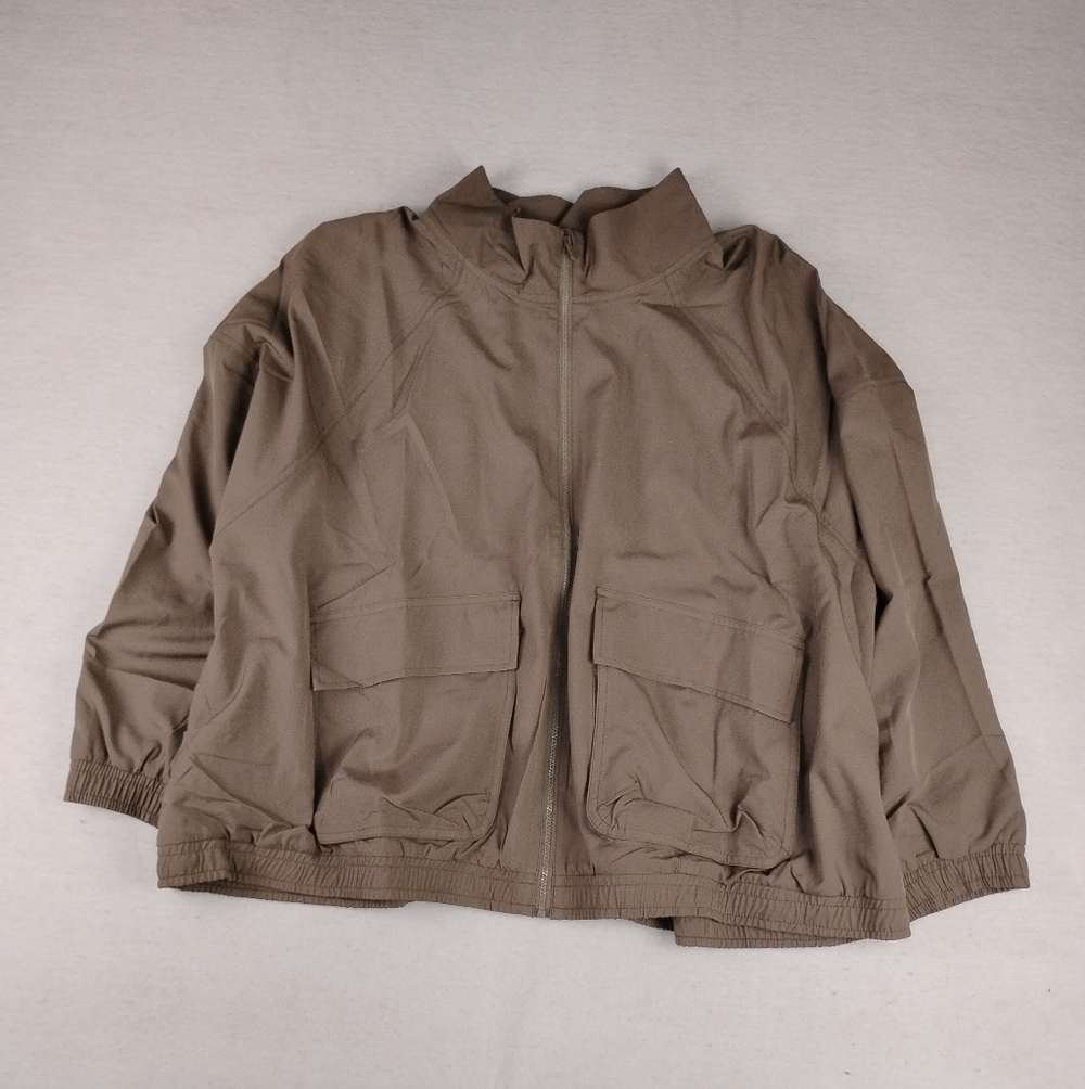 New Old Navy Loose Stretch Tech Zip Front Jacket In Taupe Size 4X - Picture 2 of 5